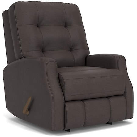 Transitional Manual Rocker Recliner with Button Tufting