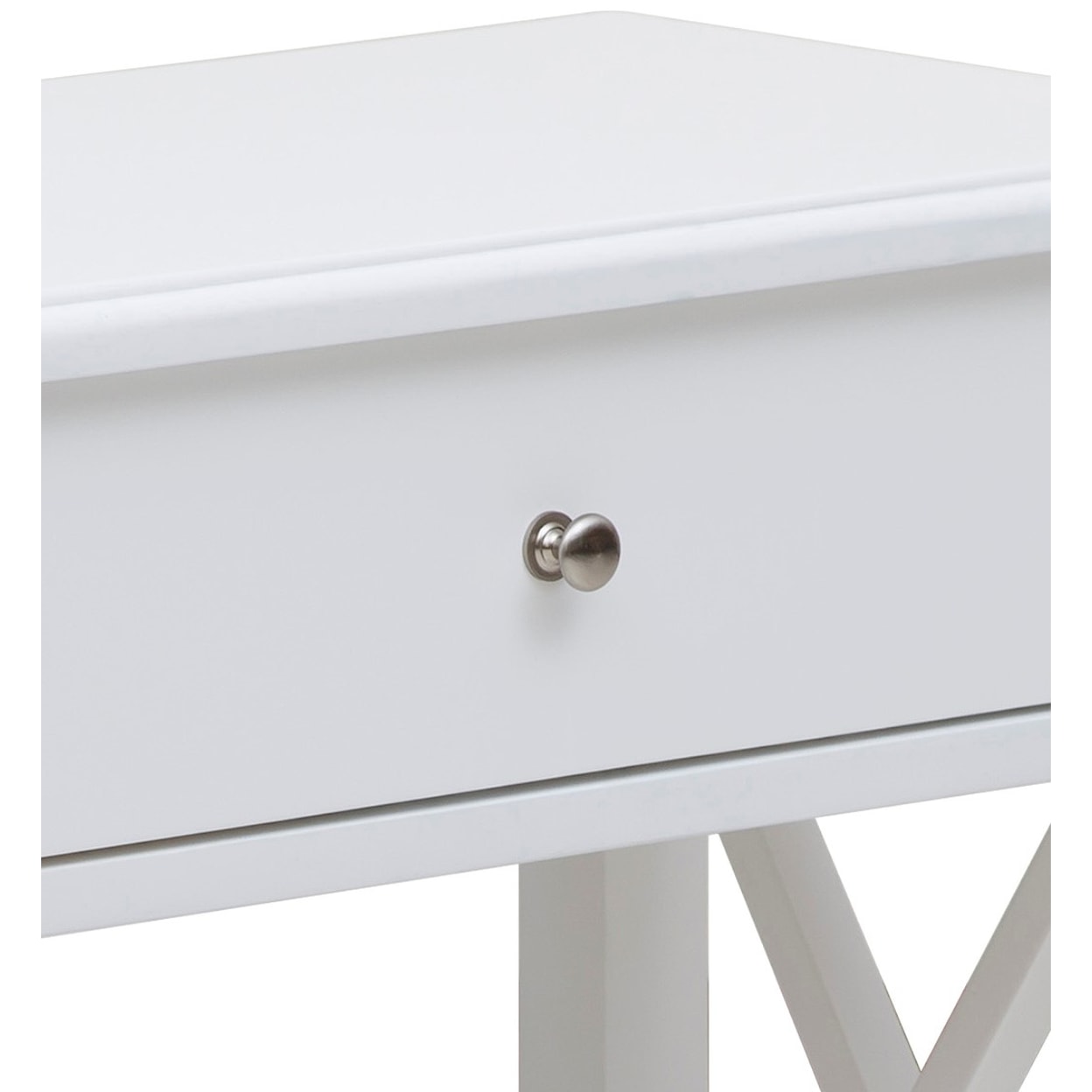 Accentrics Home Accents White Open 'X' Leg Side Table