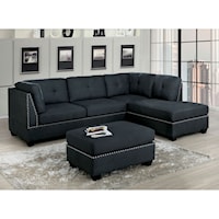 Transitional Sectional with Button Tufted Back