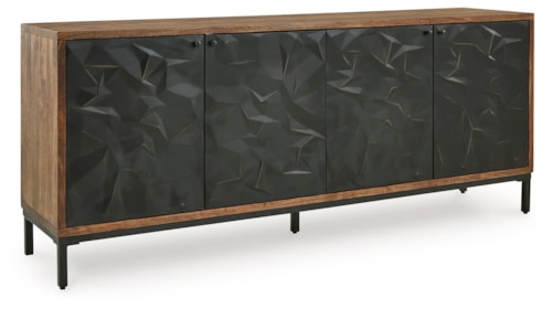Two-Tone Accent Cabinet with Textured Doors