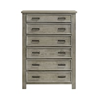 Transitional 6-Drawer Bedroom Chest with Felt-Lined Top Drawer