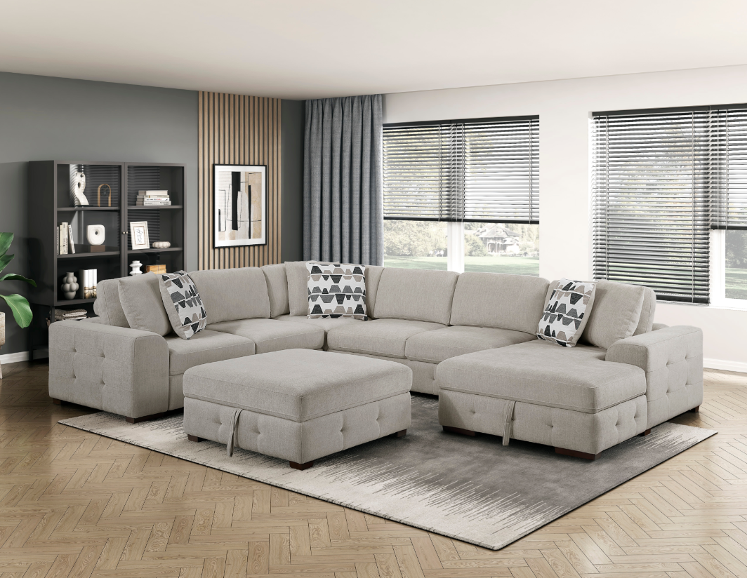 4-Piece Sectional Sofa with Ottoman