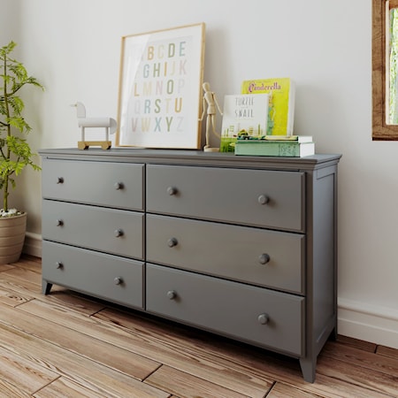 Youth 6 Drawer Dresser in Gray