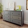 Jackpot Kids Storage Solutions Youth 6 Drawer Dresser in Gray