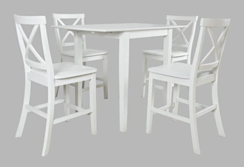 Coastal 5-Piece Counter Dining Set with Drop Leaves