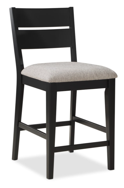 Contemporary Counter-Height Dining Stool with Upholstered Seat