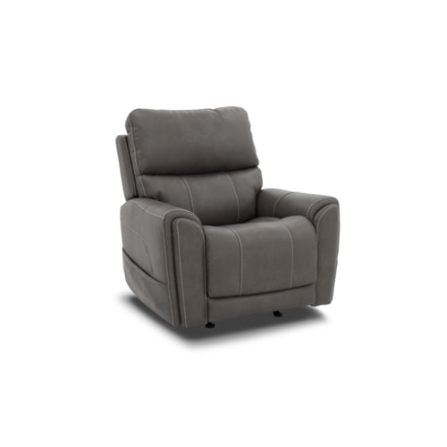 Transitional Rocking Power Recliner with Power Headrest, Lumbar, & Massage