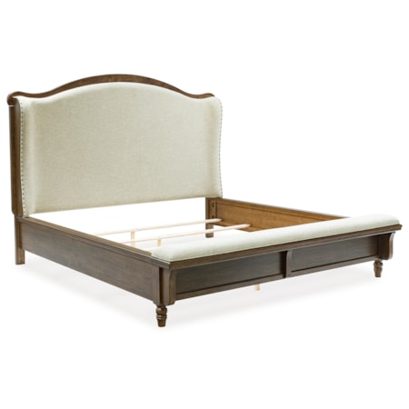 King Upholstered Panel Bed