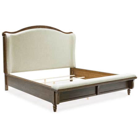 King Upholstered Panel Bed