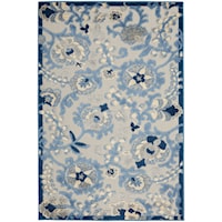 2'8" x 4' Blue/Grey Rectangle Rug