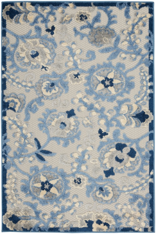 2'8" x 4' Blue/Grey Rectangle Rug