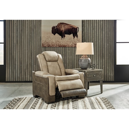 Flexsteel Henry 104164177 Power Reclining Loveseat with Power Headrest,  Power Lumbar Support and Console, Belfort Furniture