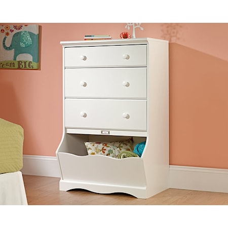 Contemporary 3-Drawer Chest with Storage Bin