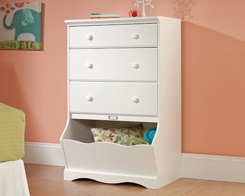 Contemporary 3-Drawer Chest with Storage Bin