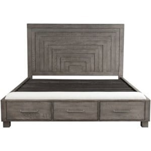 Contemporary Queen Storage Bed with 2 Footboard-Drawers