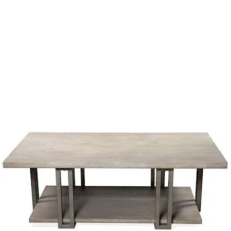 Contemporary Rectangle Cocktail Table with Shelf