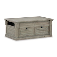 Transitional Lift Top Coffee Table with Drawers