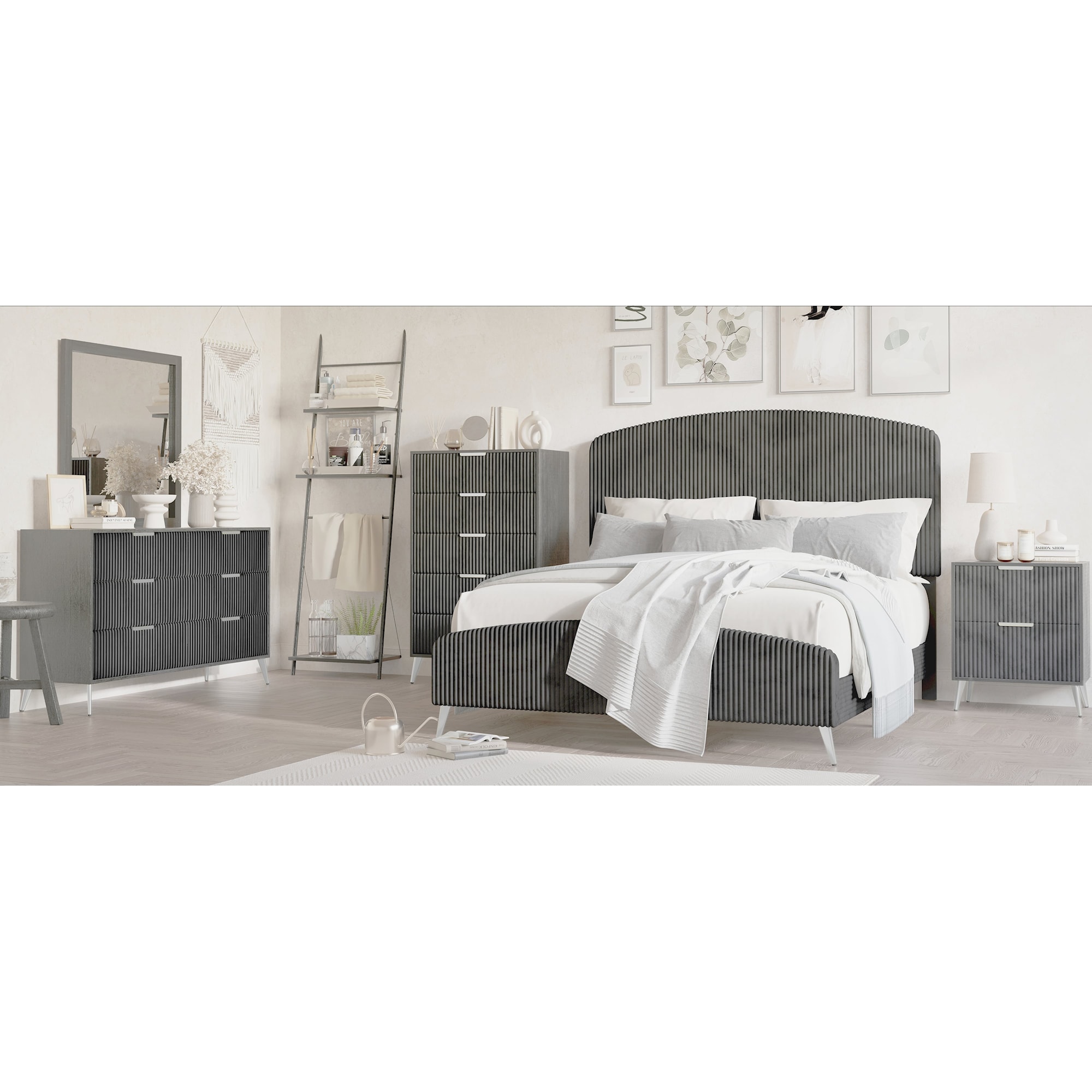 New Classic Kailani King Panel Bed in Black