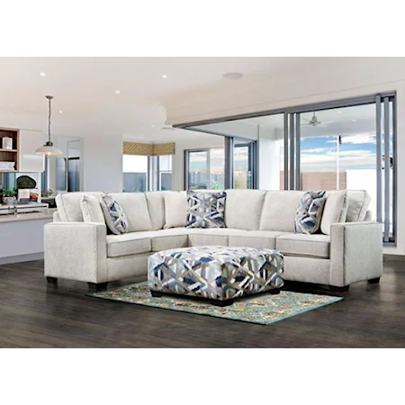 Contemporary Sectional with Throw Pillows 