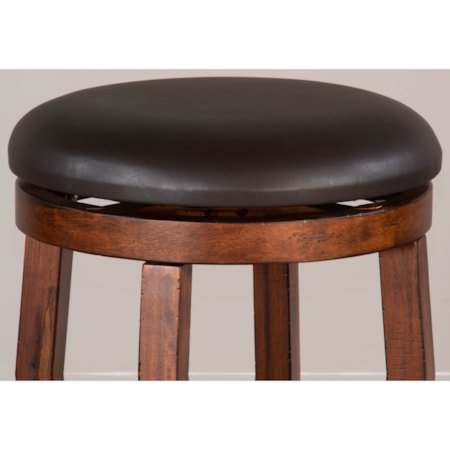 24&quot;H Swivel Stool, Cushion Seat