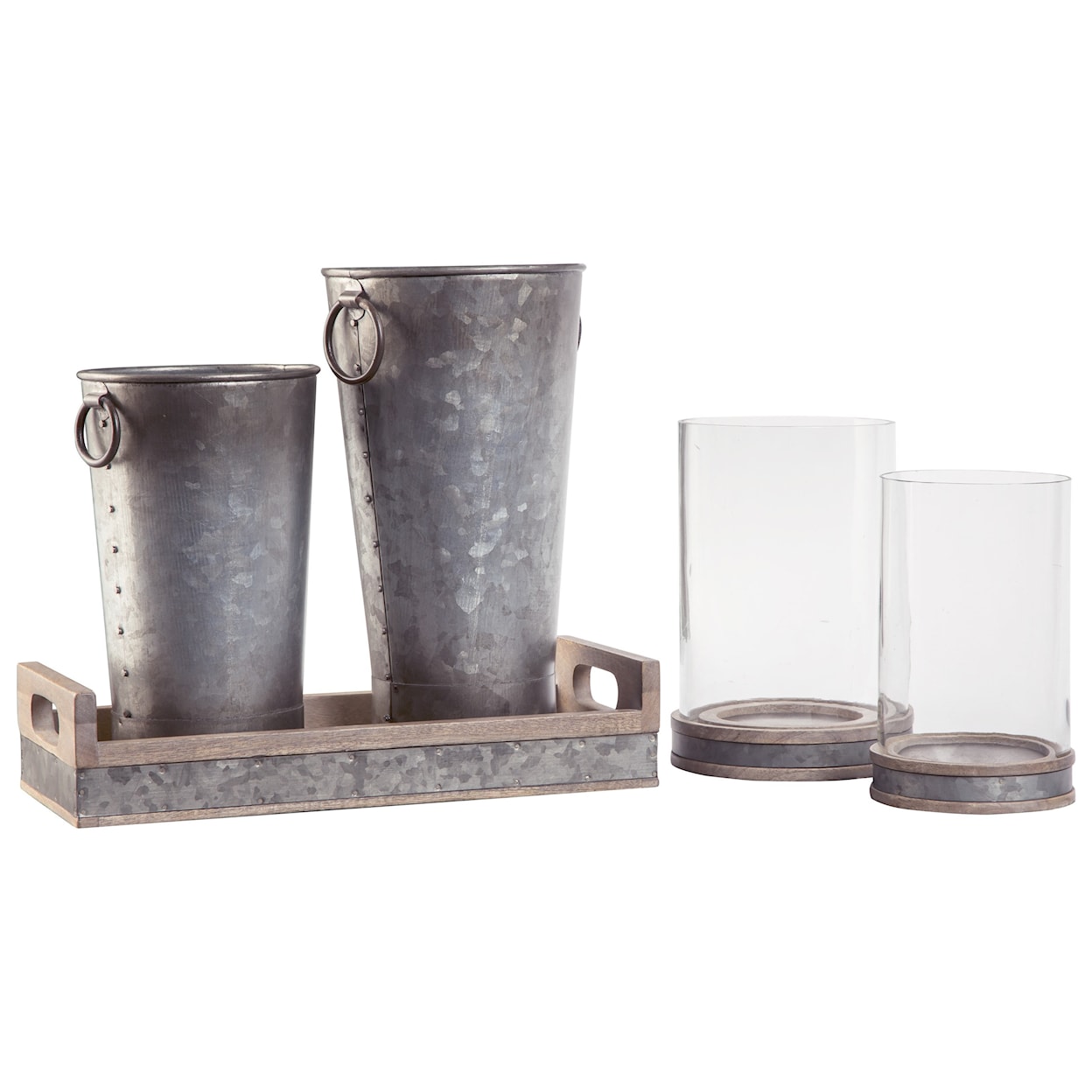 Signature Design by Ashley Accents 5-Piece Donae Natural/Gray Accessory Set