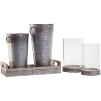 5-Piece Donae Natural/Gray Accessory Set