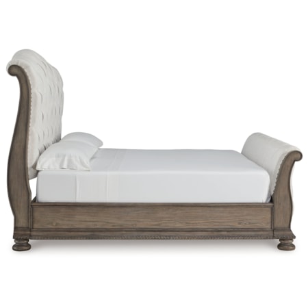 King Upholstered Sleigh Bed