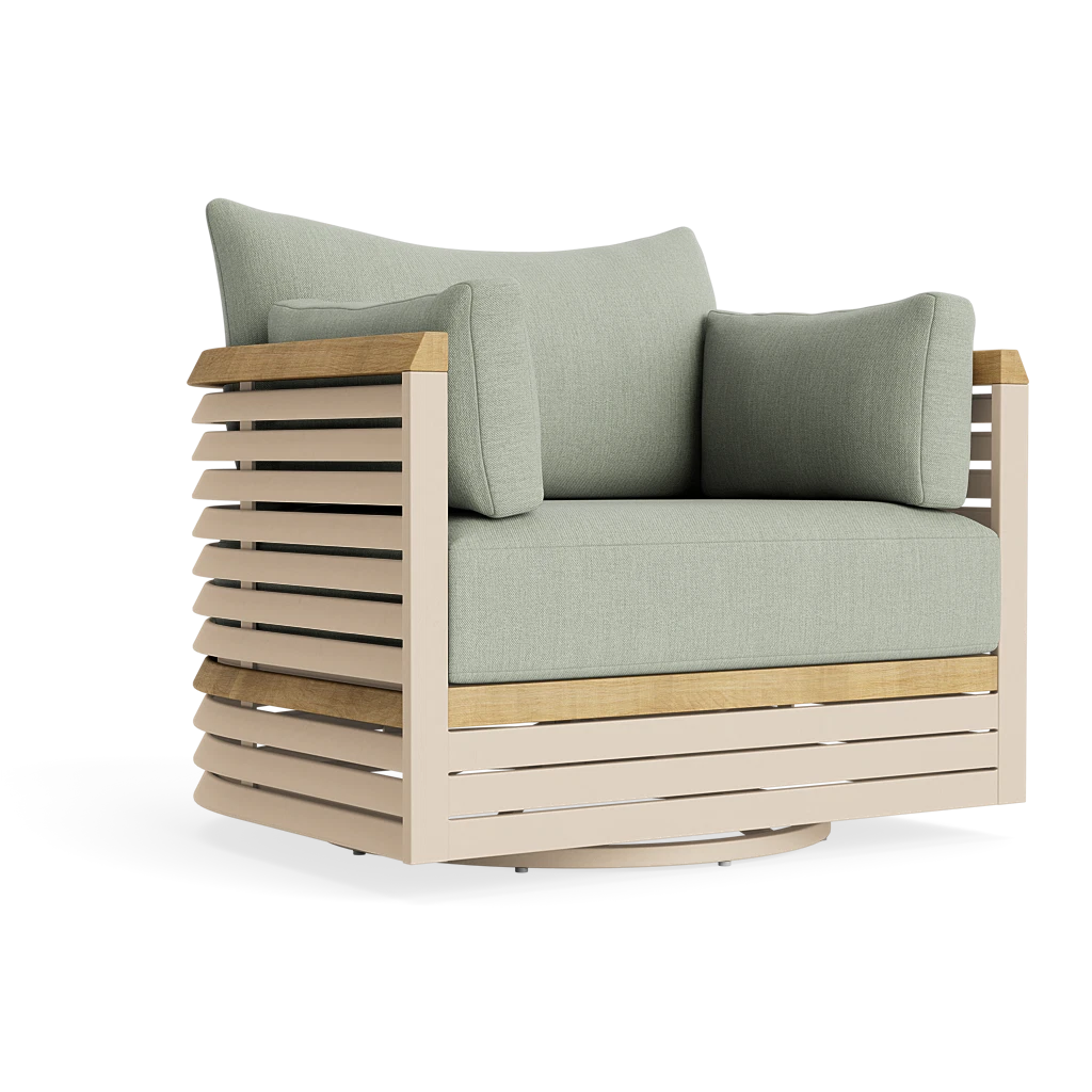 Slatted Swivel Lounge Chair