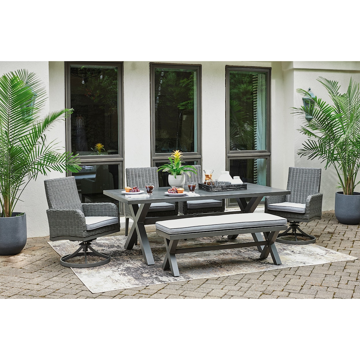 Signature Design by Ashley Elite Park Outdoor Bench with Cushion