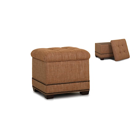 Storage Ottoman w/ Tapered Leg