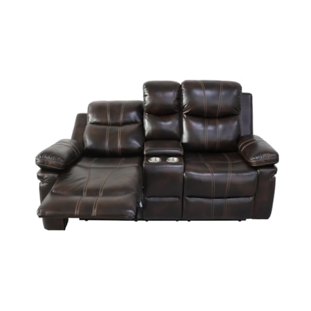 Manual Reclining Console Loveseat