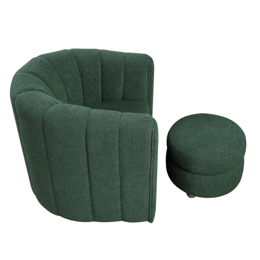 Homelegance Hasley Swivel Chair with Ottoman