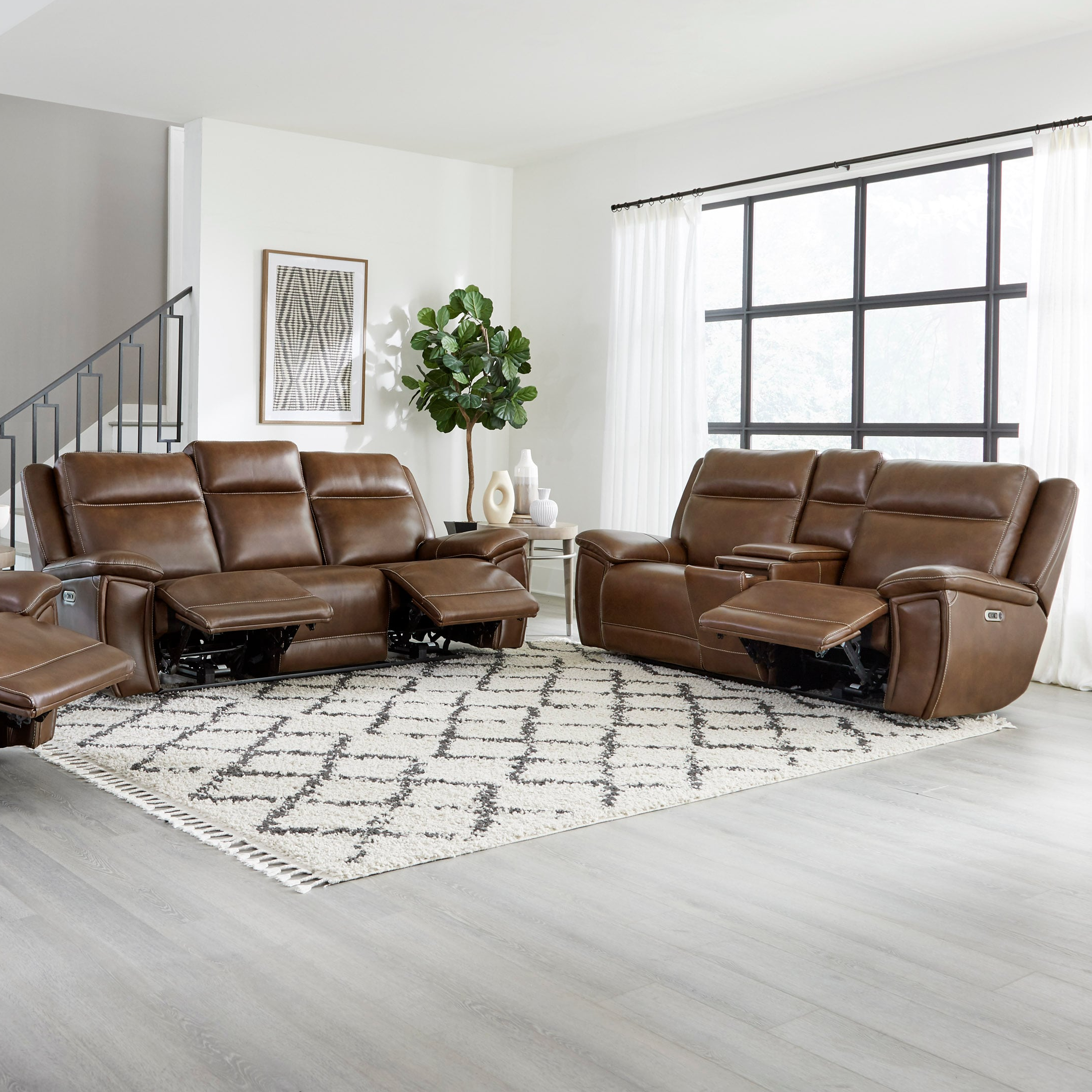 Power Reclining Sofa and Loveseat Set