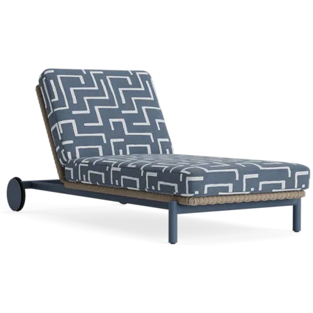 Modern Adj. Cushioned Woven Chaise w/Wheels