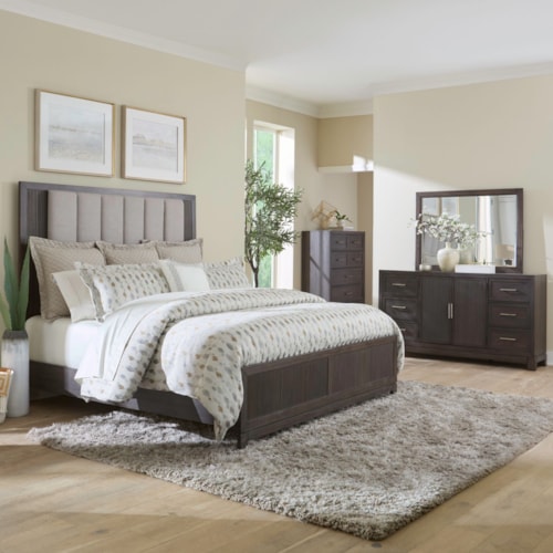Contemporary 4-Piece Upholstered California King Bed Set