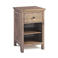 1-Drawer Nightstand with Open Shelving