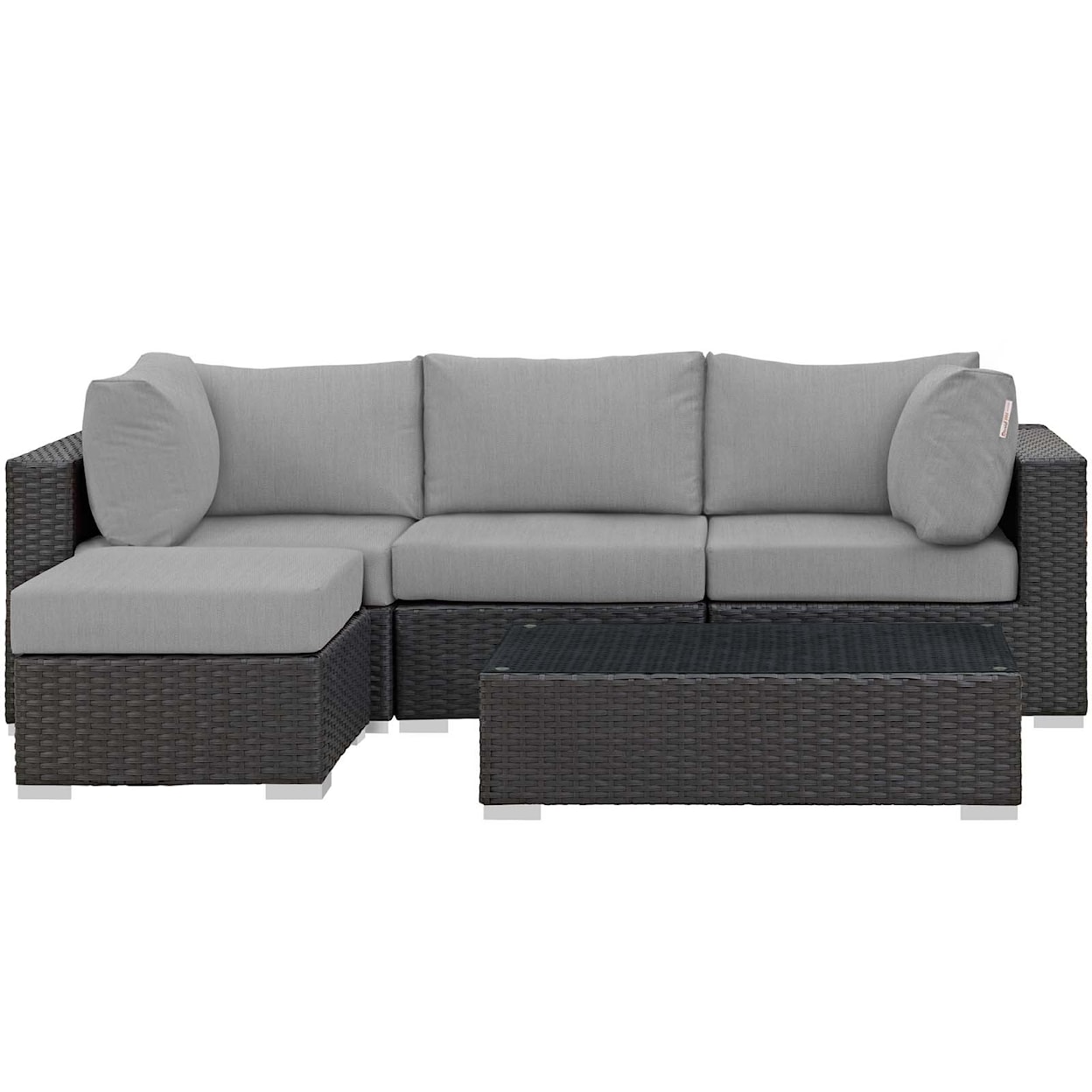 Modway Sojourn Outdoor 5 Piece Sectional Set