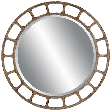 Darby Distressed Round Mirror