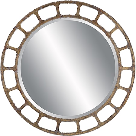 Darby Distressed Round Mirror