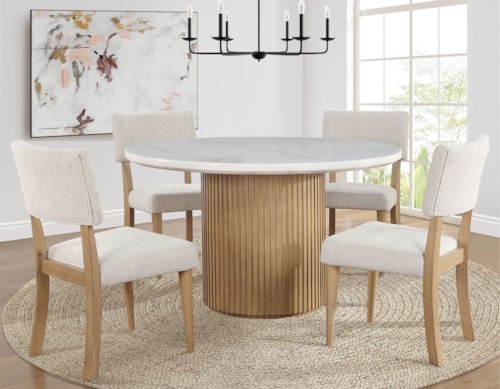 Contemporary 5-Piece Round Dining Set