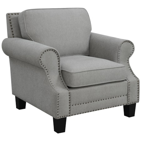 Sheldon Rolled Arm Accent Chair