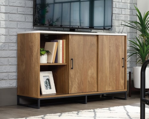 Contemporary Entertainment Credenza with Concealed Storage