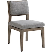 Contemporary Outdoor Teak Side Dining Chair with Cushions