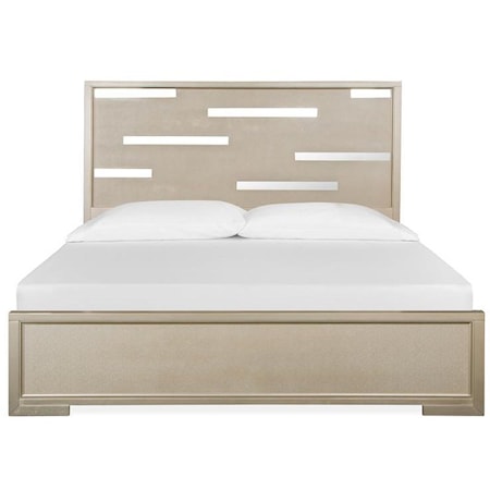 Glam King Panel Bed with Low Profile Footboard
