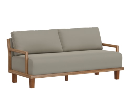 Contemporary Wooden Frame Sofa with Throw Pillows