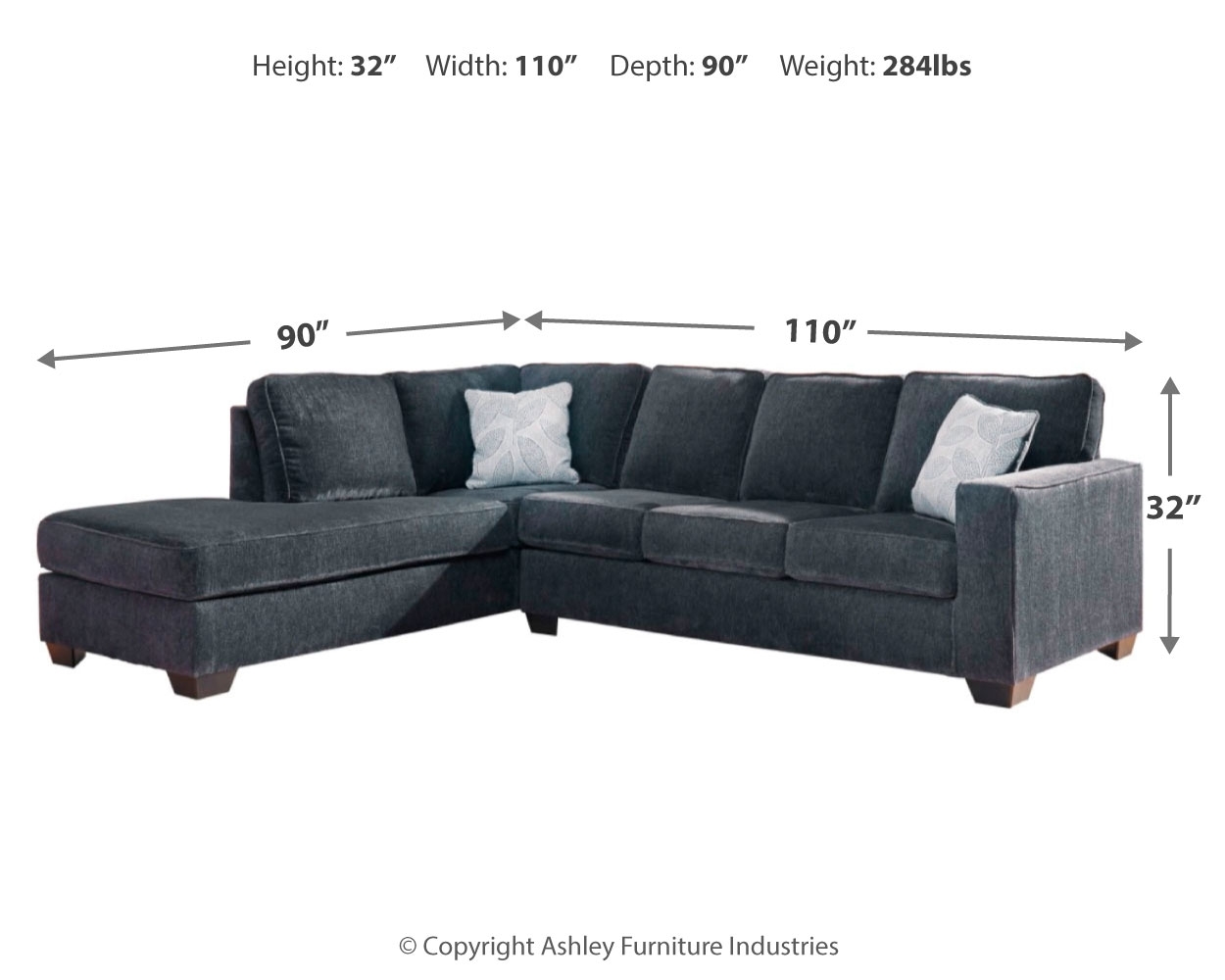 Signature Design by Ashley Altari 2-piece Sleeper Sectional With Chaise
