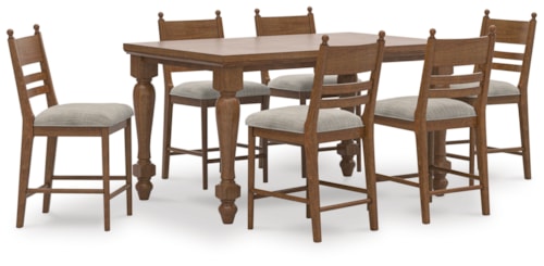 Counter Height Dining Table And 6 Barstools
