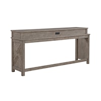 Rustic Console Counter-Height Table with USB and A/C Outlets