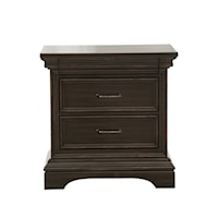 3 Drawer Nightstand with Felt Lined Top Drawer