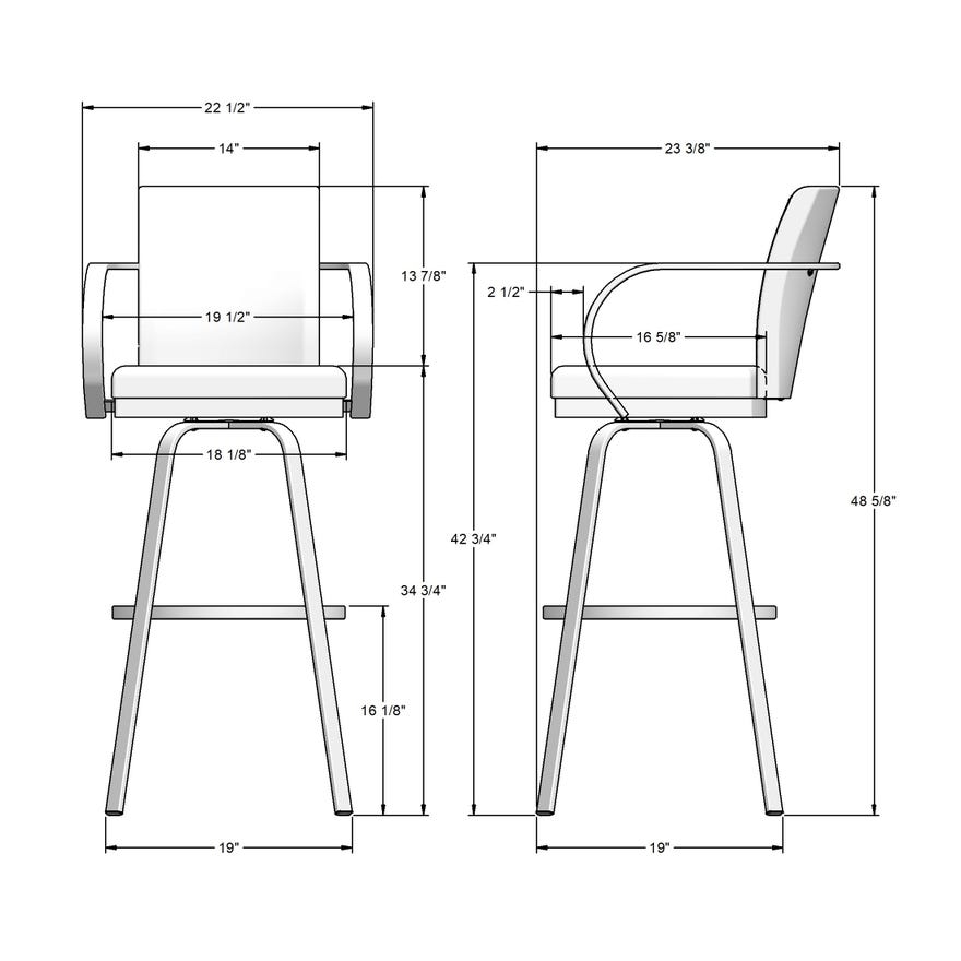 Upholstered Spectator Height Swivel Stool